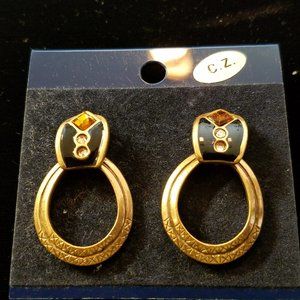 New Chico's Earrings with CZ and gold tones. NICE
